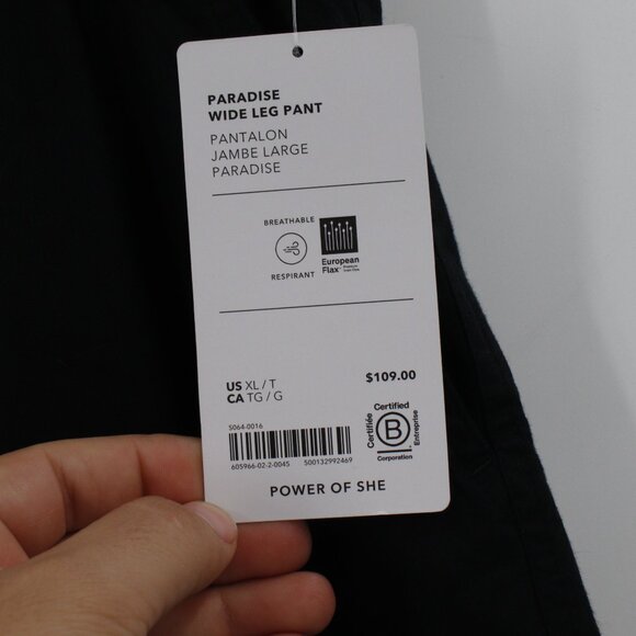 NWT Athleta Pants Women XLT Paradise Linen Blend Wide Leg Utility High Rise Tall - Picture 3 of 12